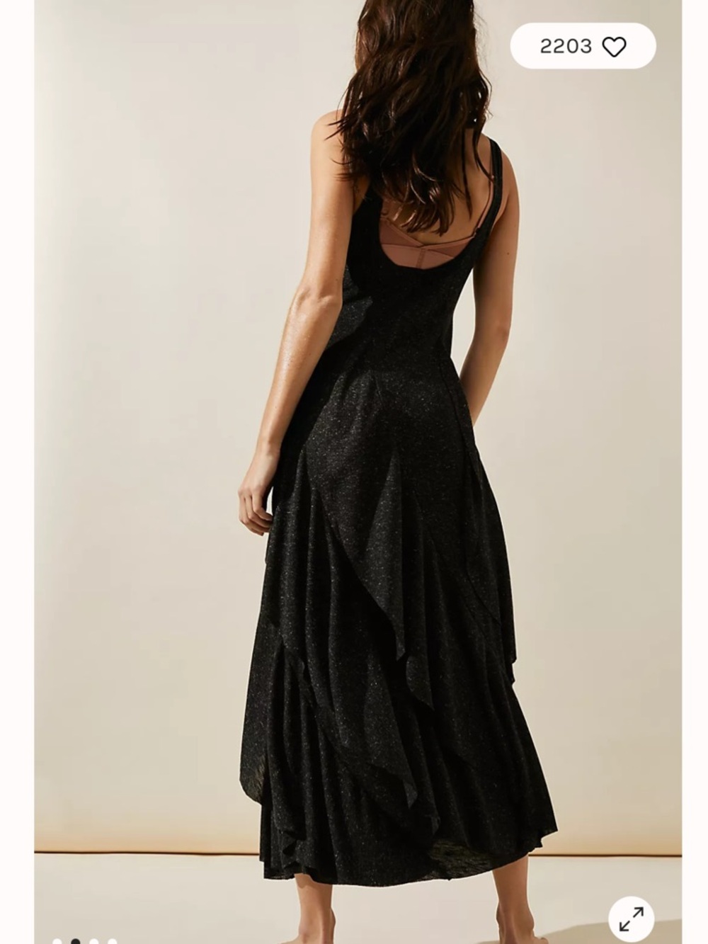 Free People Ruffle Romance Midi Dress Sleeveless Black Small NWT - Picture 3 of 9